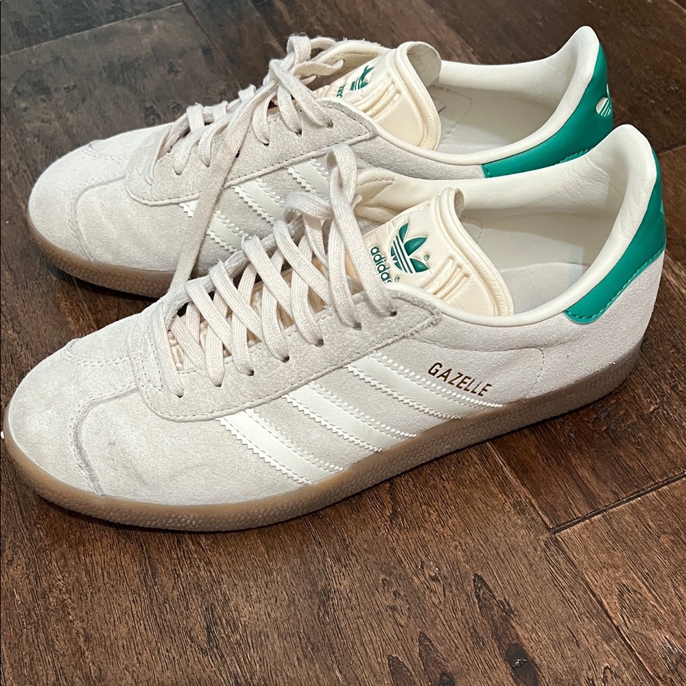 Adidas Gazelle Sneakers in Cream and Green